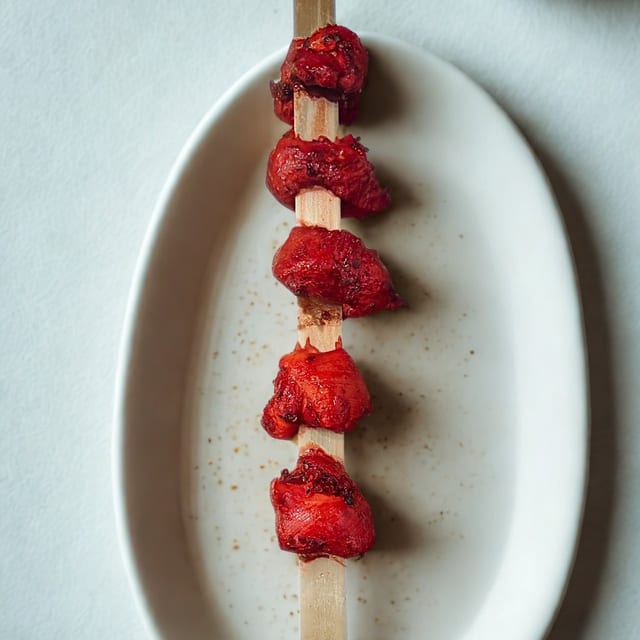 SKEWER SPICY TANDOORI CHICKEN.