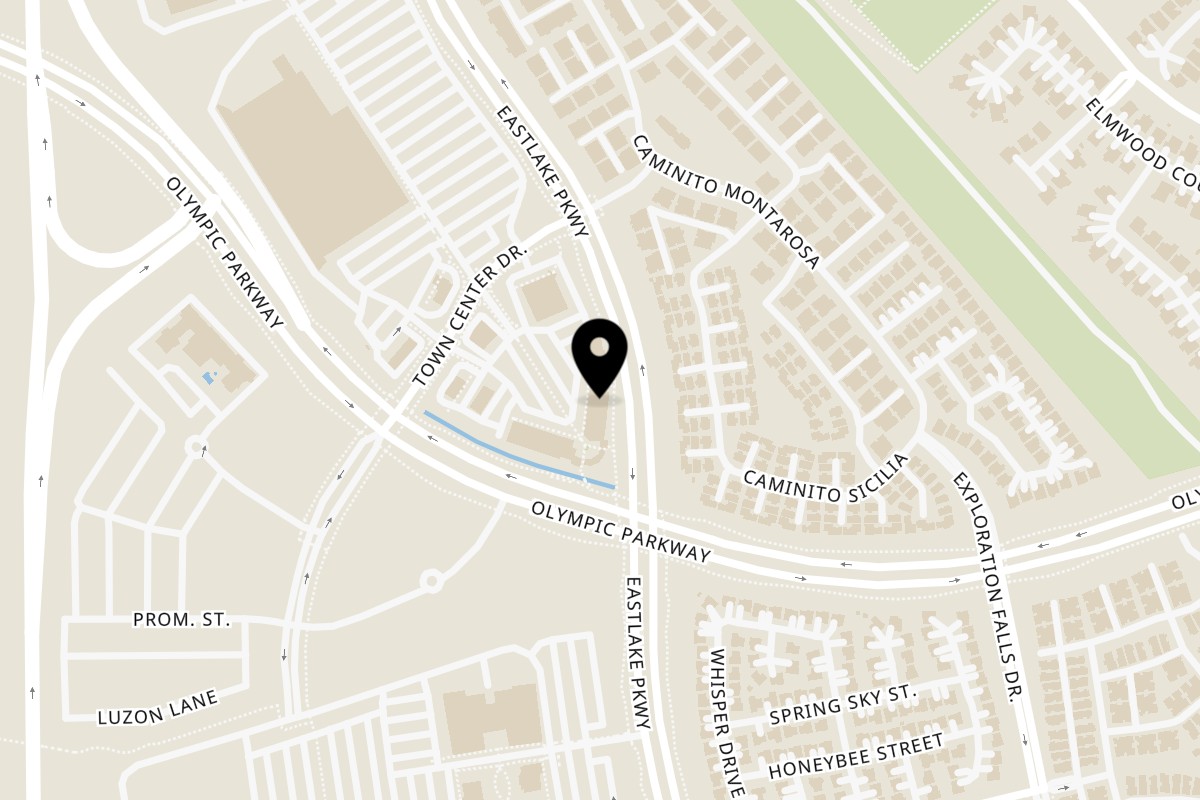 Map showing the location of Kabob Shack Eastlake on 1480 Eastlake Parkway in Chula Vista